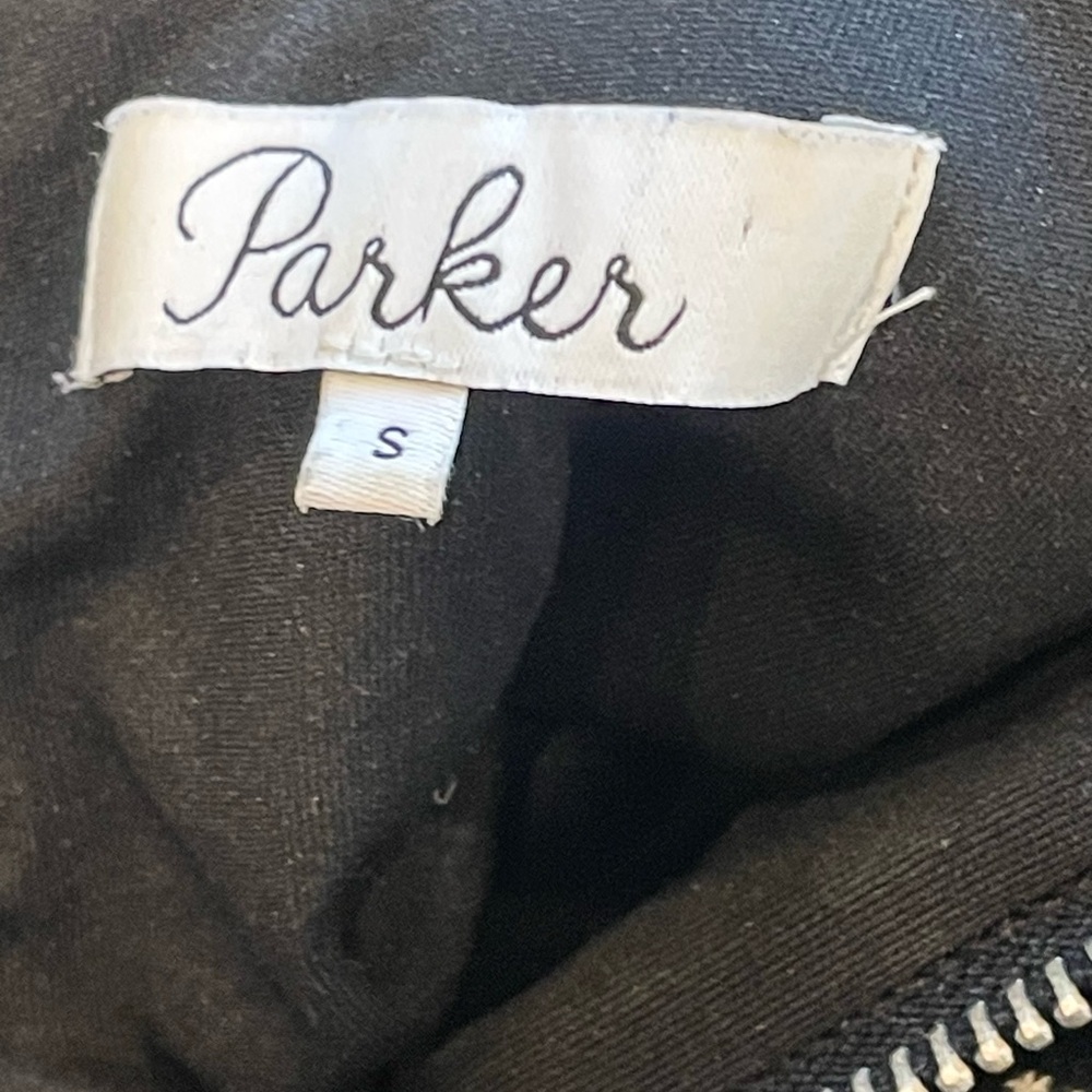 Parker Short Sleeve Midi Dress, accent piping, b/w Pattern, SzS, EUC - Picture 10 of 12